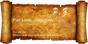 Parison Zebulon névjegykártya
